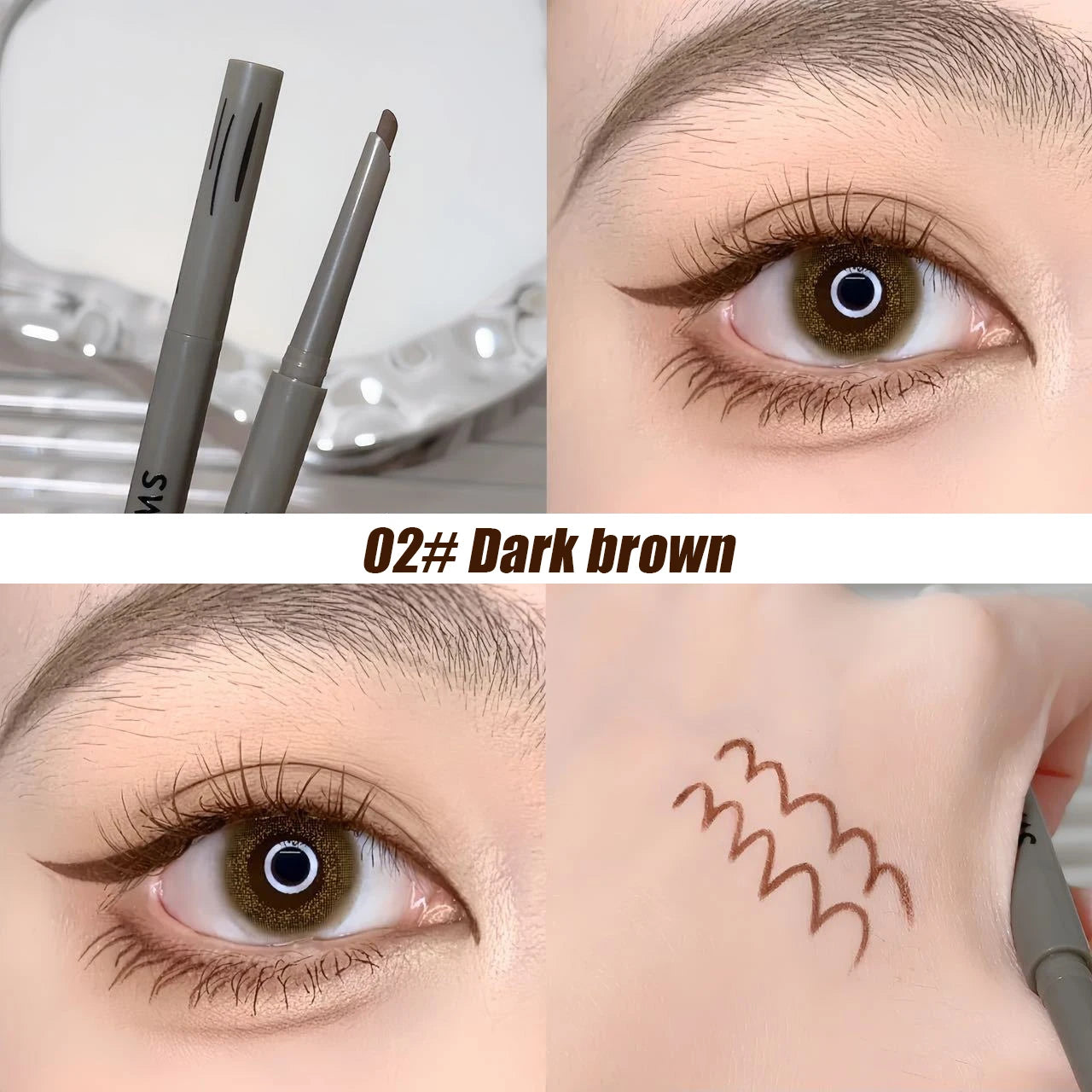 Crayon Eyeliner Soie Longue Tenue — naturel, mat, couleur rouge vin, facile à appliquer, waterproof, maquillage des yeux