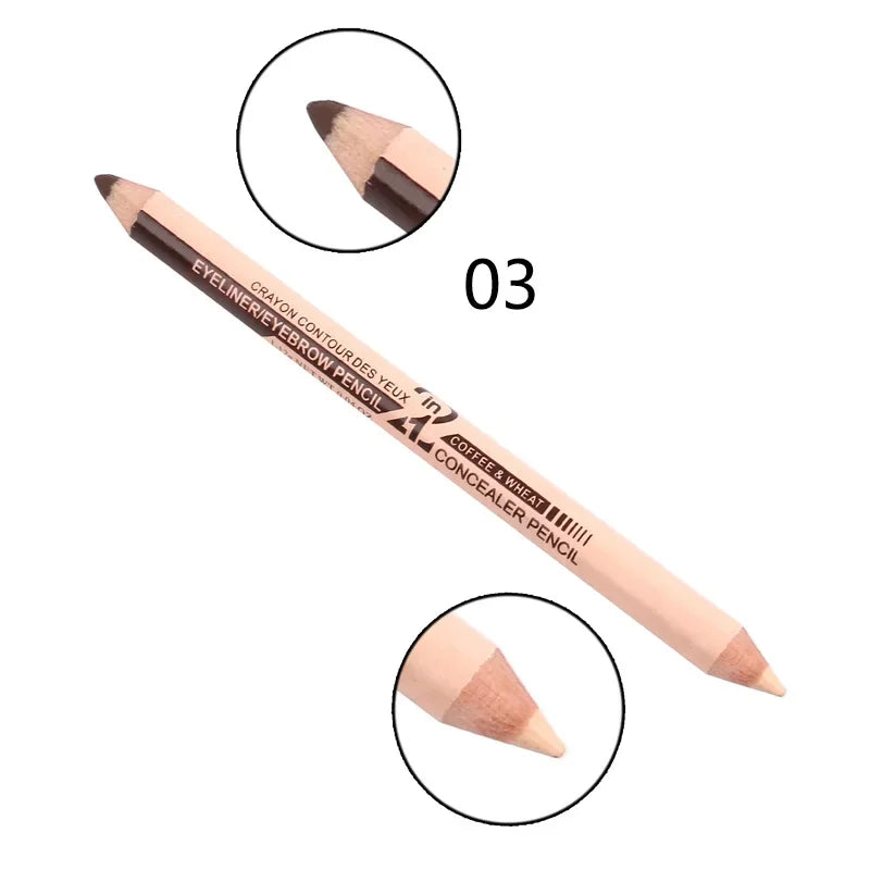 Crayon Maquillage 2 en 1 — Eyeliner et Anti-cernes, Double Embout, Longue Tenue, Waterproof, Stylo pour Yeux, Outil Maquillage