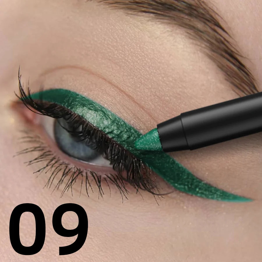 Crayon Eyeliner Coloré 10 Couleurs – Haute Pigmentation, Waterproof, Effet Perlé et Métallique, Style Smokey Punk/Gothique, Maquillage des Yeux