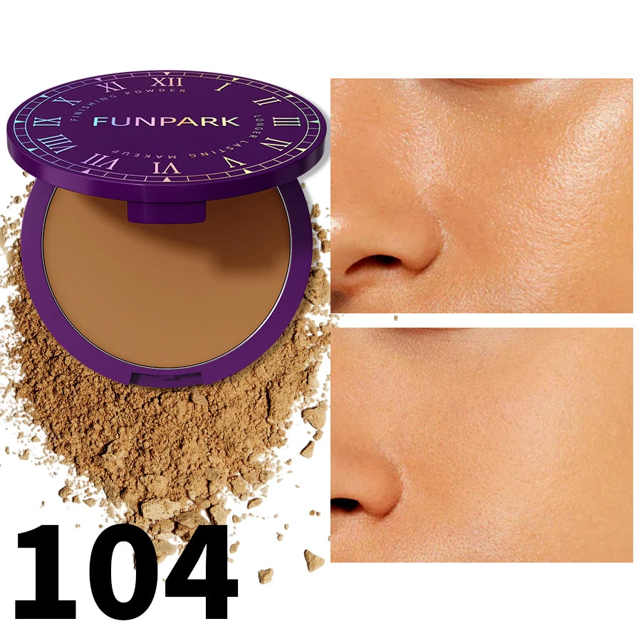 Fond de Teint Compact Mat Haute Couvrance – Palette 5 Couleurs, Finition Légère et Impeccable, Contrôle du Sébum, Poudre de Finition Idéale pour Femme, Parfait comme Coffret Cadeau