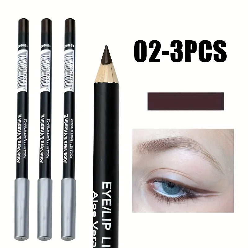Set 3/5 Pièces Crayons Yeux – Eyeliner et Sourcils Noir et Marron, Waterproof, Longue Tenue, Outil Maquillage Beauté