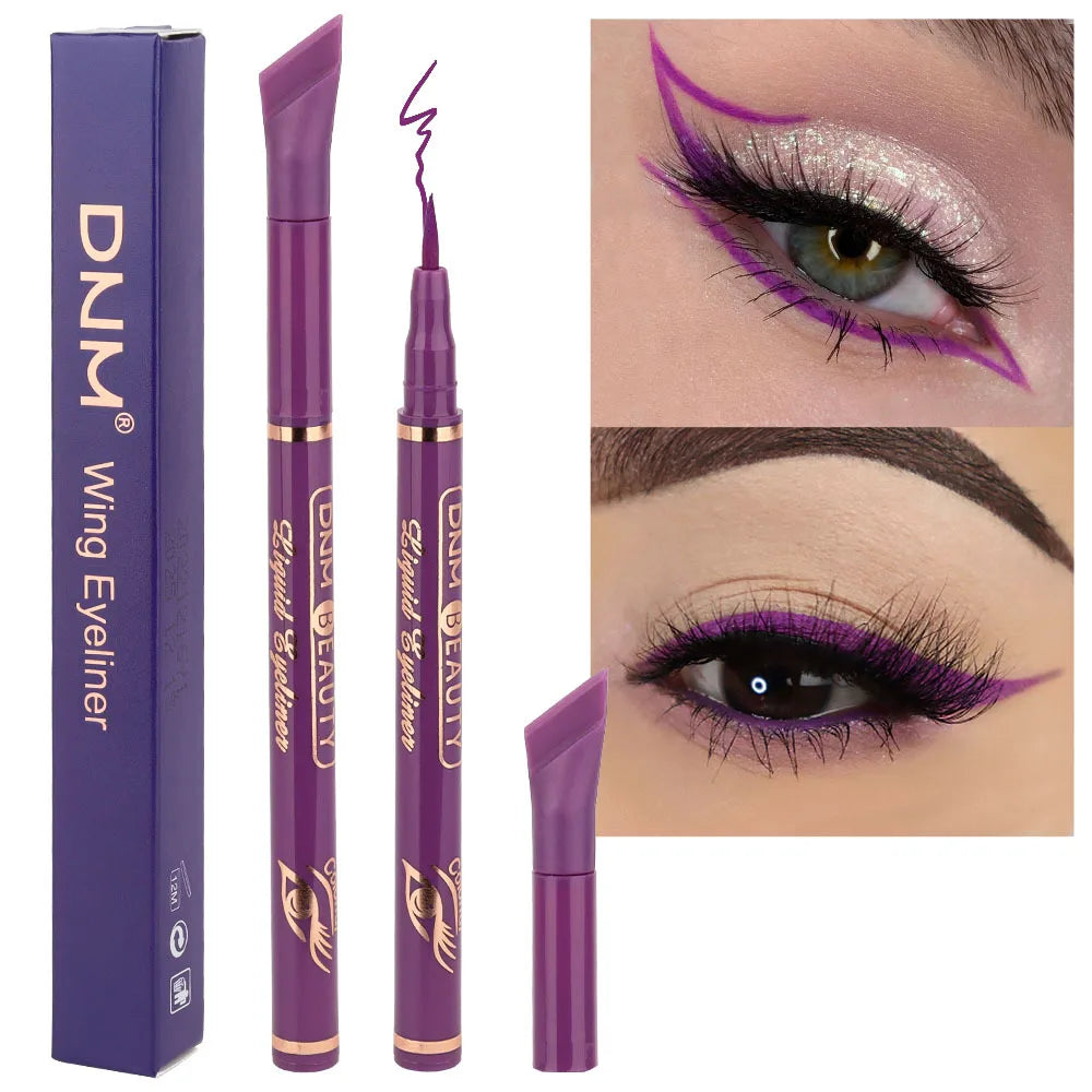 Stylo Eyeliner Liquide 12 Couleurs – Mat, Noir et Violet, Étanche, Séchage Rapide, Lisse, Ultra-Fin, Pointe Ailée, Cosmétiques