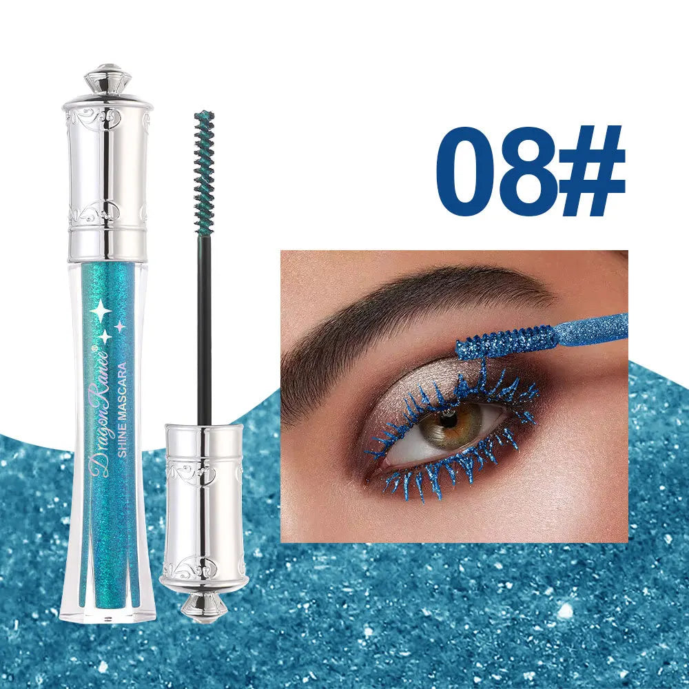 Mascara pailleté diamant coloré bleu waterproof scintillant séchage rapide extensions cils