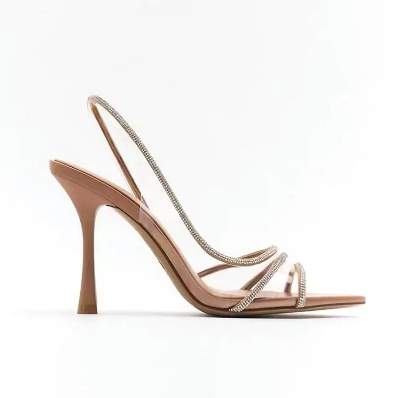 « Sandales Femme Talon Fin – Sexy & Ouvertes, Strass »