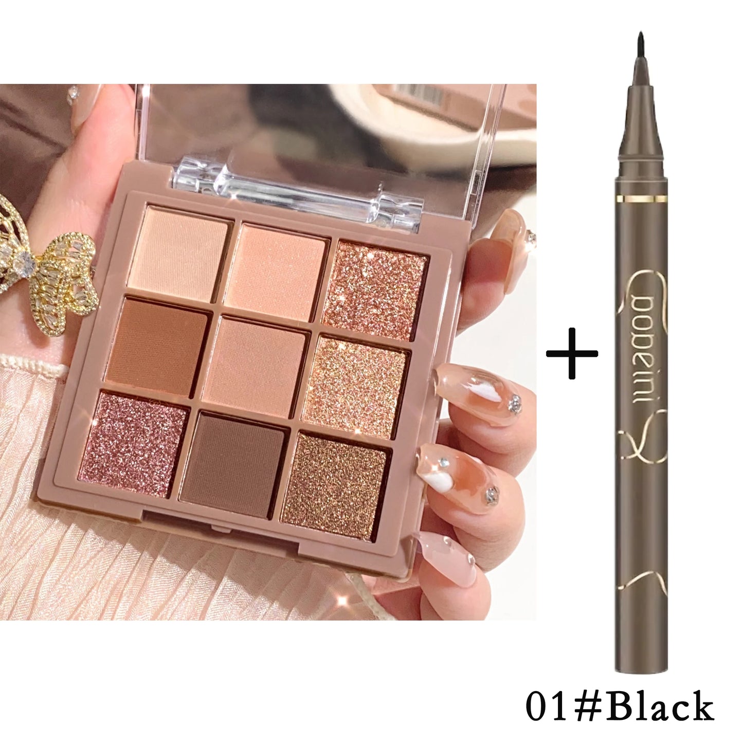 Palette Luxueuse de Fards à Paupières de 9 à 18 Couleurs, Effet Scintillant en Velours, Résistante à l'Eau, de Baies, Brunes et Conductrices