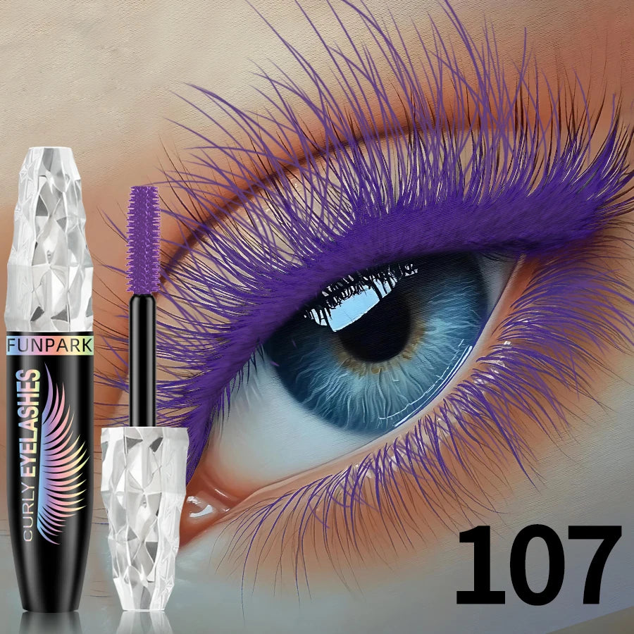 Mascara 5D 9 couleurs grands yeux waterproof épais allongeant recourbant fibres liquide extensions cils maquillage