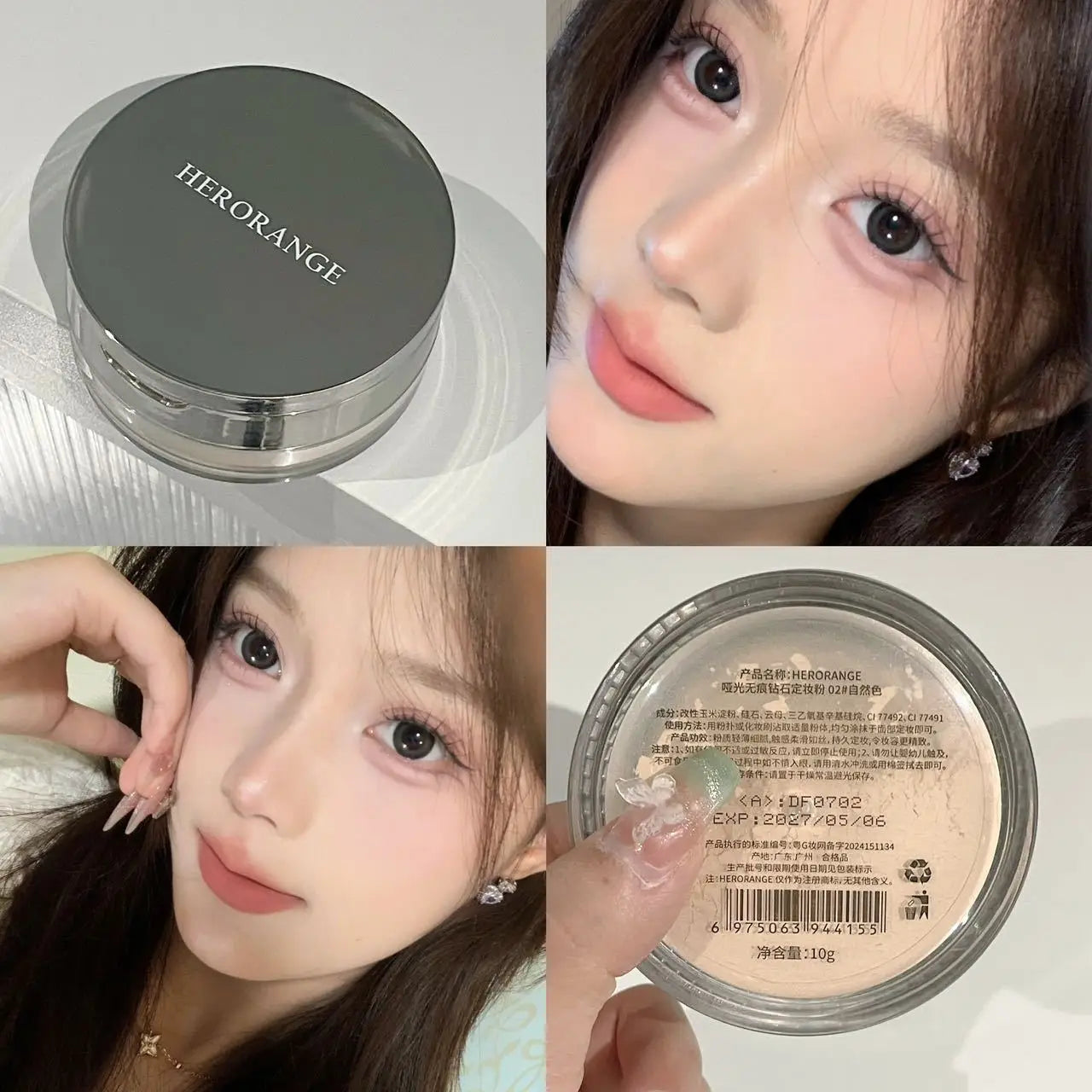 Poudre Libre 2 Couleurs – Contrôle du Sébum, Éclaircissante, Waterproof, Tenue Longue Durée, Couvrance Totale, Poudre Compacte Fixante pour le Visage, Maquillage Cosmétique