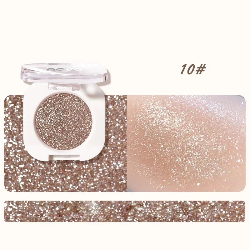 Fard à paupières monochrome pailleté, poudre illuminatrice nacrée, palette diamant, maquillage yeux brillant