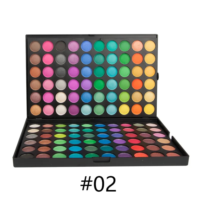 Palette fards à paupières 120 couleurs waterproof mat et pailleté longue tenue pour femme
