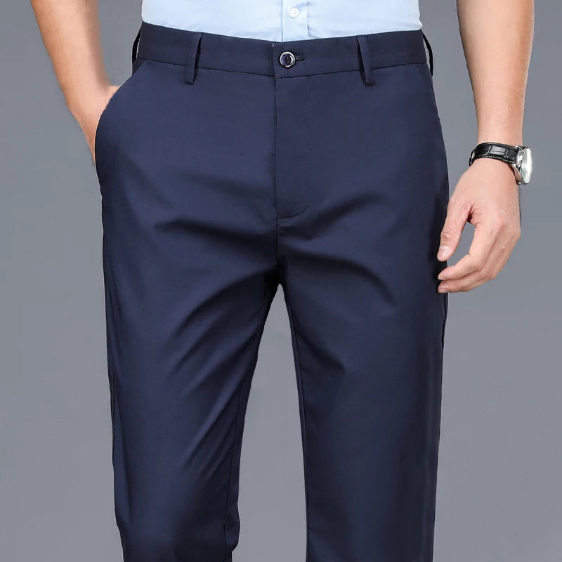 Pantalon décontracté intelligent pour hommes, extensible, sport, séchage rapide, pleine longueur, droit, bureau, noir, marine, travail, printemps automne