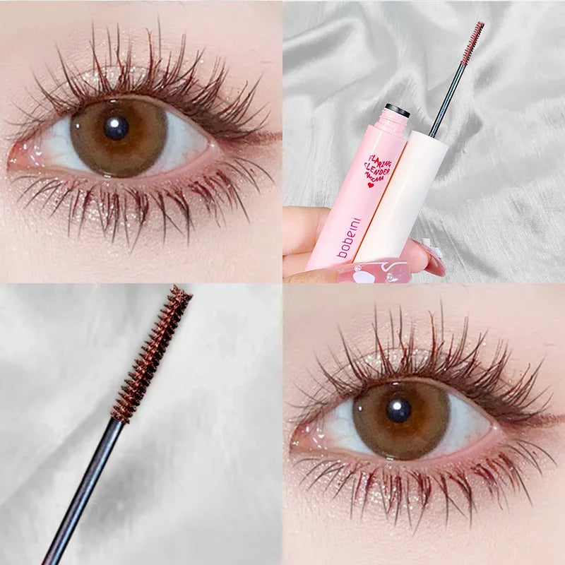 Mascara marron mat brosse ultra-fine allongeant cils noir naturel recourbant waterproof séchage rapide