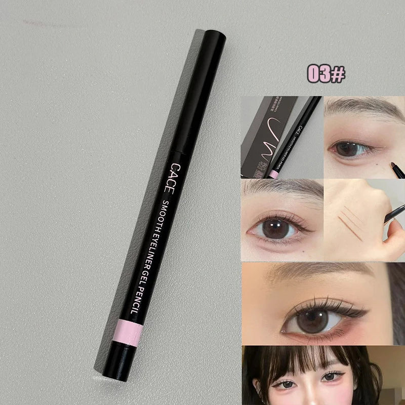 Crayon Gel Eyeliner Marron/Rouge Vin – Waterproof, Longue Tenue, Ultra-Fin, Mat, Facile à Appliquer, Maquillage des Yeux