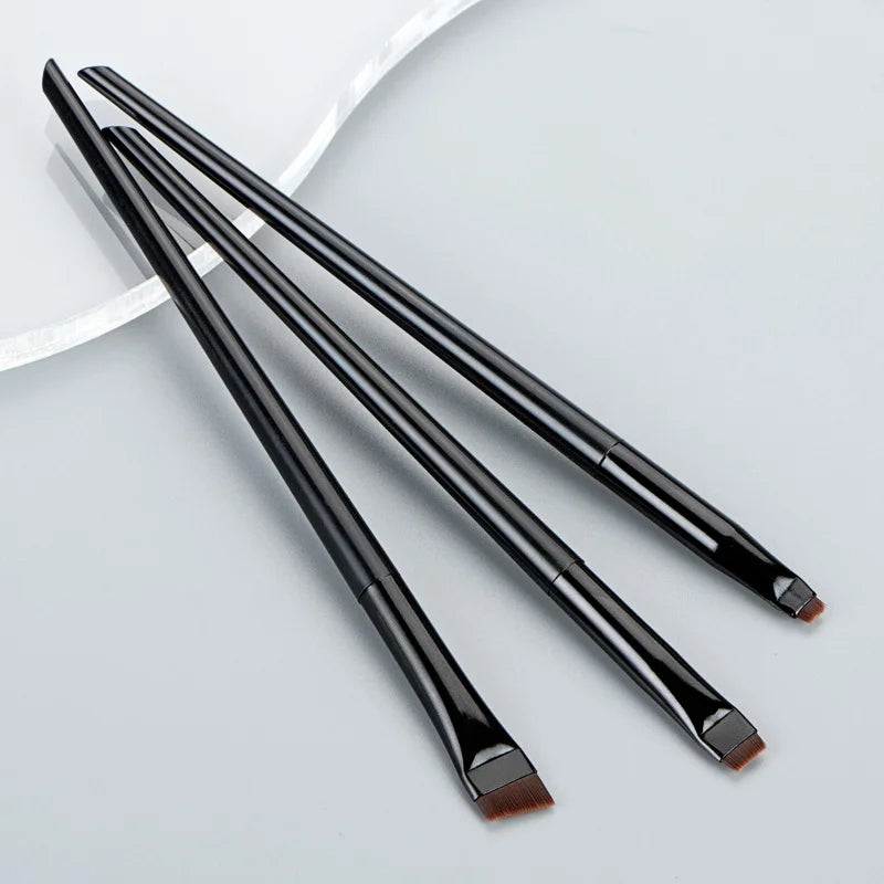 3 pièces/ensemble lame Eyeliner brosse à sourcils Portable plat fin Eye Liner sourcils Contour pinceaux de maquillage outil de maquillage