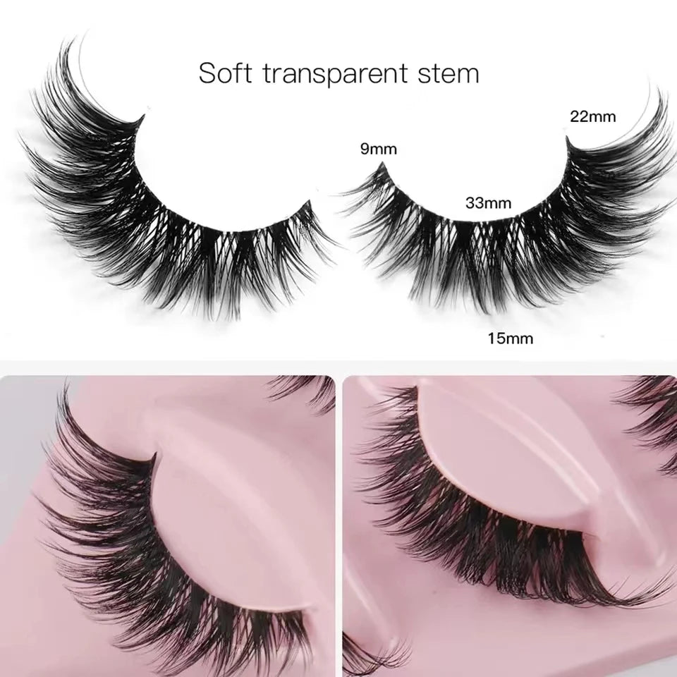 5 paires de cils Cat Eye, faux cils – Cils allongeant le regard