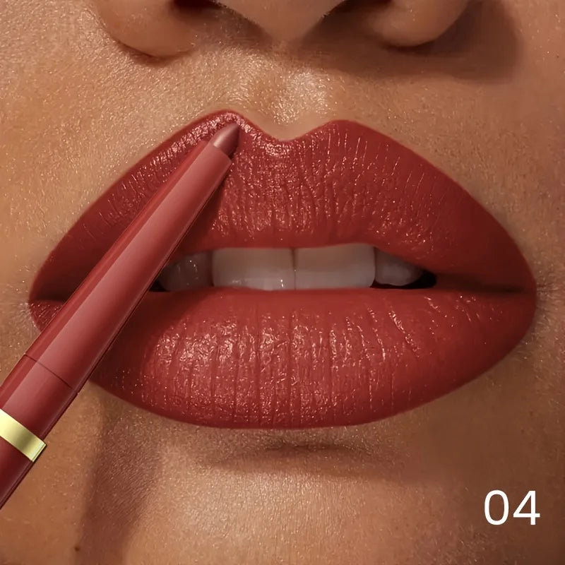 Crayon à Lèvres Nude Mat – Longue Tenue, Waterproof, Haute Pigmentation, Rétractable, Application Lisse, Look Naturel