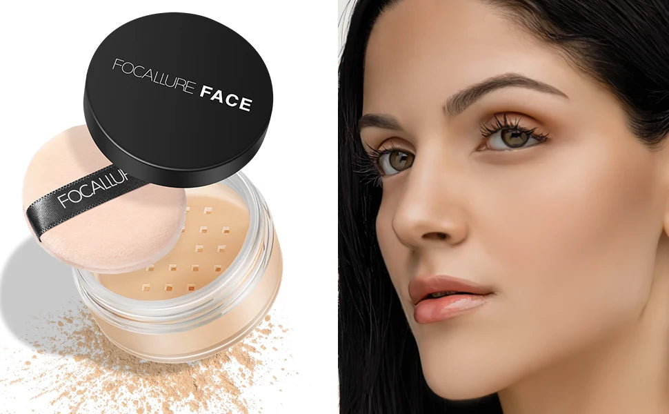Poudre Libre Visage 3 Couleurs, Ultra-Légère, Finition Parfaite, Poudre Fixatrice Translucide Waterproof, Maquillage Professionnel
