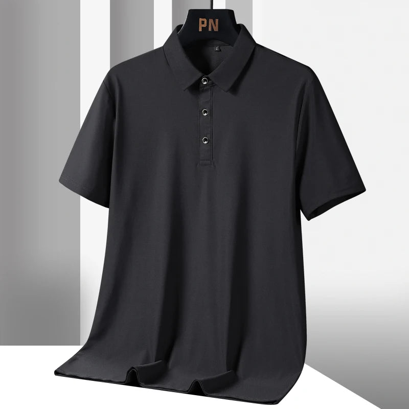 Été grande taille 7xl 8xl 9xl Polo hommes séchage rapide glace soie respirant Polo hommes surdimensionné affaires Polo marque vêtements