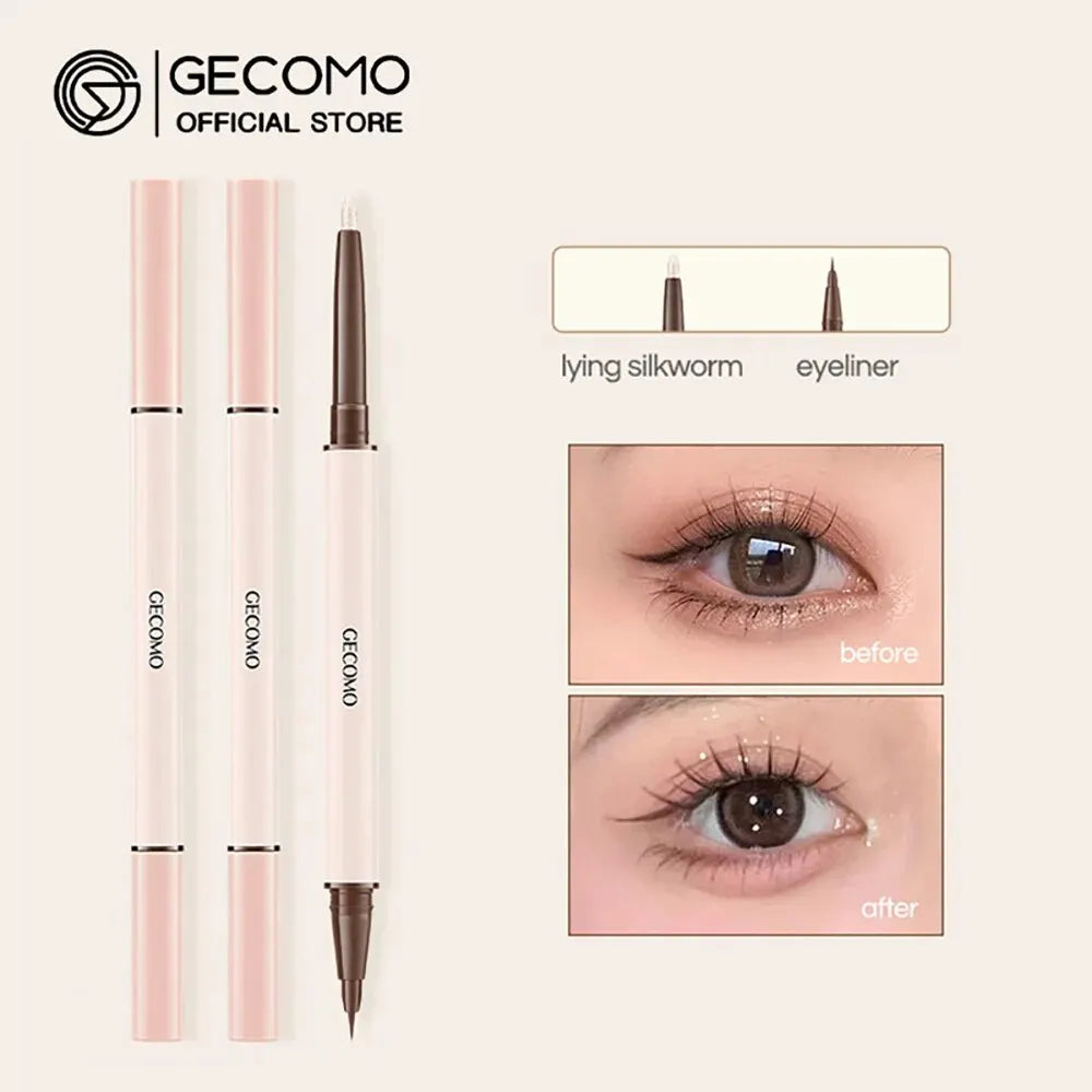 Crayon double embout– eyeliner 0,01 mm et fard à paupières scintillant pour un maquillage lumineux