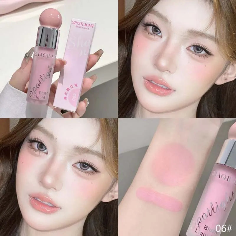 Blush Liquide — Texture Jelly Hydratante, Teintes Froides et Chaudes, Nude Rose, Rouge Liquide, Highlighter, Illumine le Visage, Maquillage Style Coréen