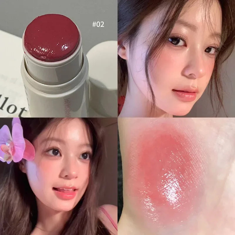 Blush Stick Rouge — Waterproof, Teinte Naturelle pour Joues, Crème Blush à Faible Saturation, Éclaircissant, Highlighter Visage Style Coréen (Copie) (Copie)