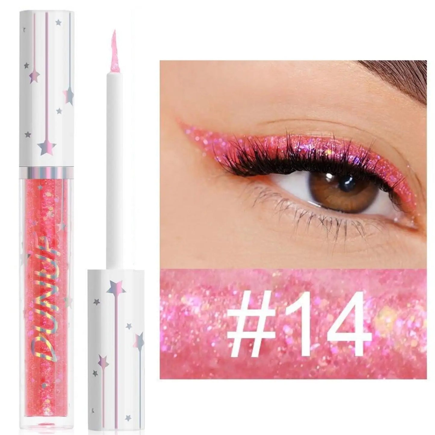 1 pièce : Eyeliner et fard à paupières liquides brillants, colorés, à séchage rapide, longue tenue et waterproof