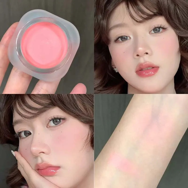 Blush poudre monochrome – Crème éclaircissante violette pour lèvres et joues, double usage – Fini mat naturel, teinte rouge éclatante