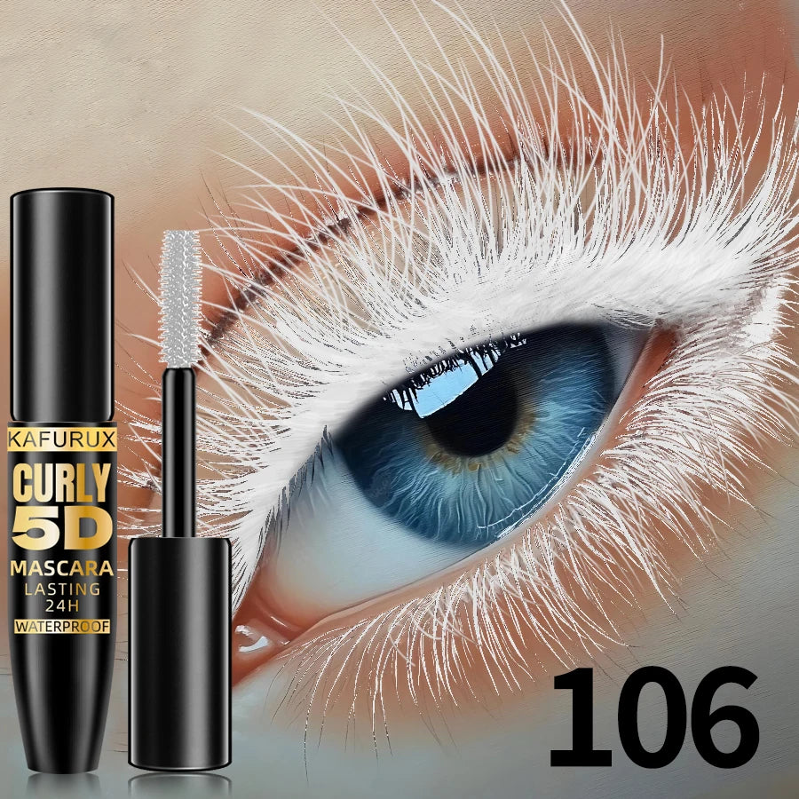 Mascara 5D fibres de soie 9 couleurs grands yeux waterproof allongeant anti-transpiration longue tenue violet, vert, noir maquillage coréen