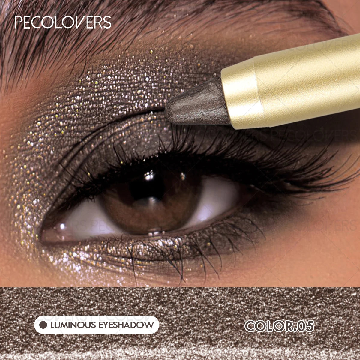 1 Pièce Crayon Ombre à Paupières– Double-Embout avec Pinceau, Maquillage des Yeux Intense, Haute Pigmentation, Idéal Concerts
