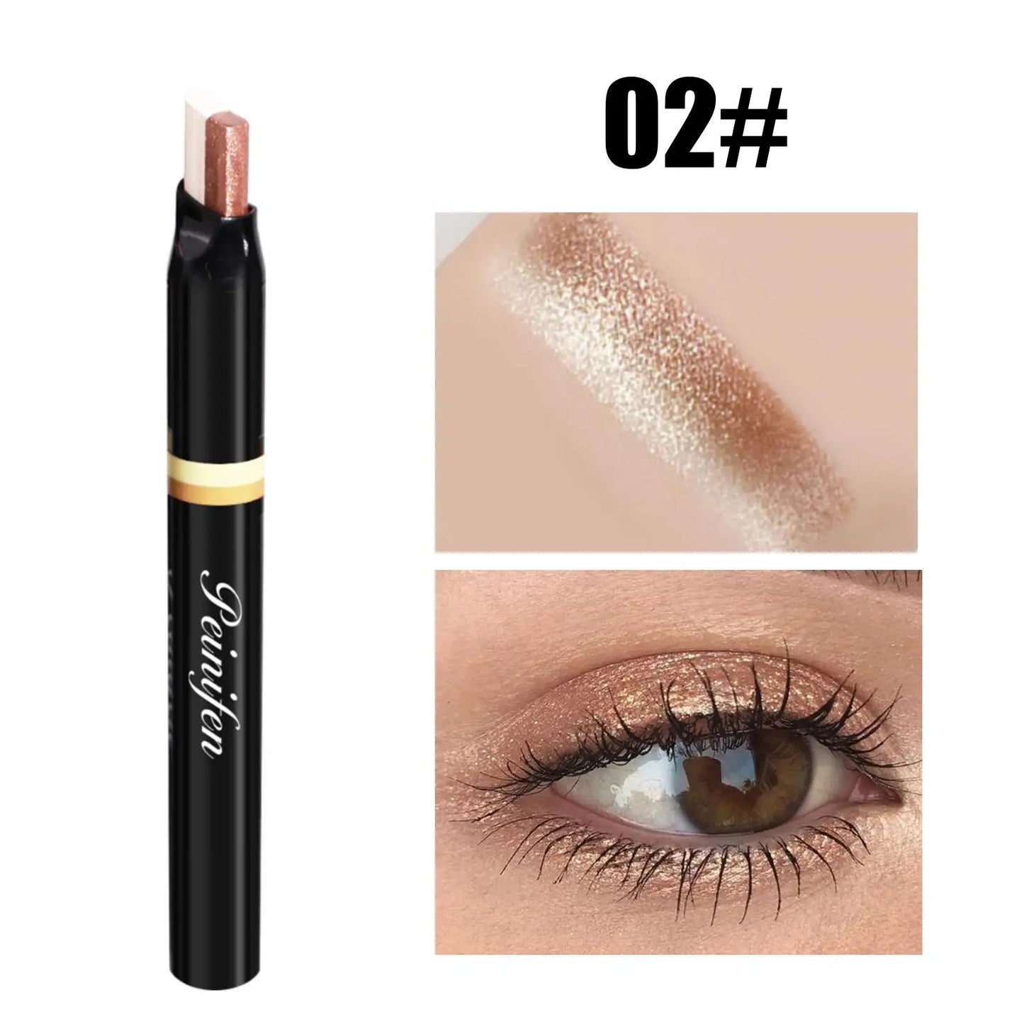 **« Crayon fard à paupières bicolore – Dégradé, pailleté et haute pigmentation »**