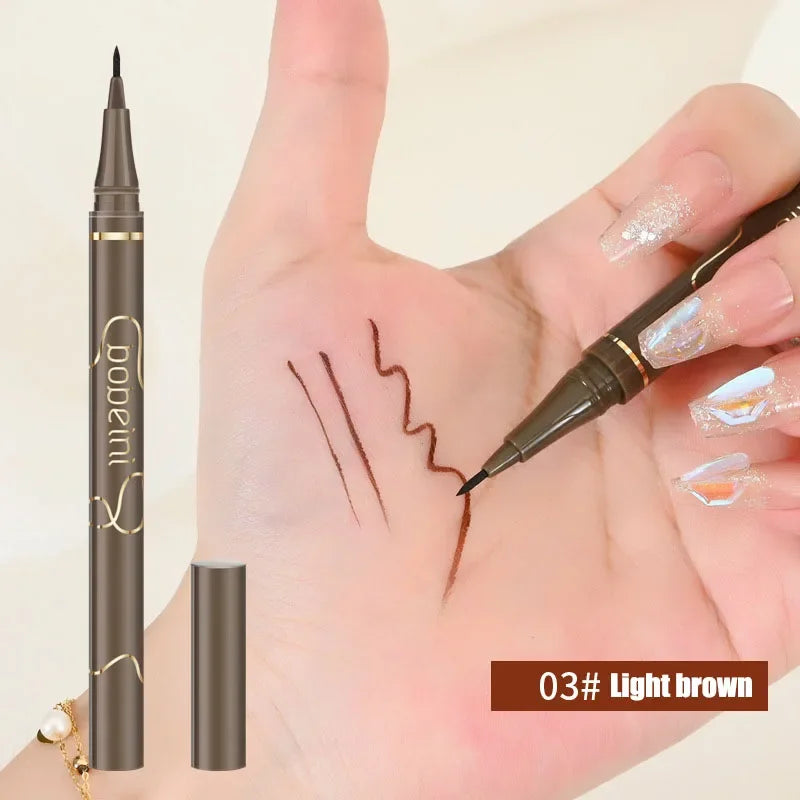Eyeliner Liquide Ultra-Fin – Waterproof, Longue Tenue, Noir et Marron, Anti-Sueur, Séchage Rapide, Mat, Maquillage des Yeux