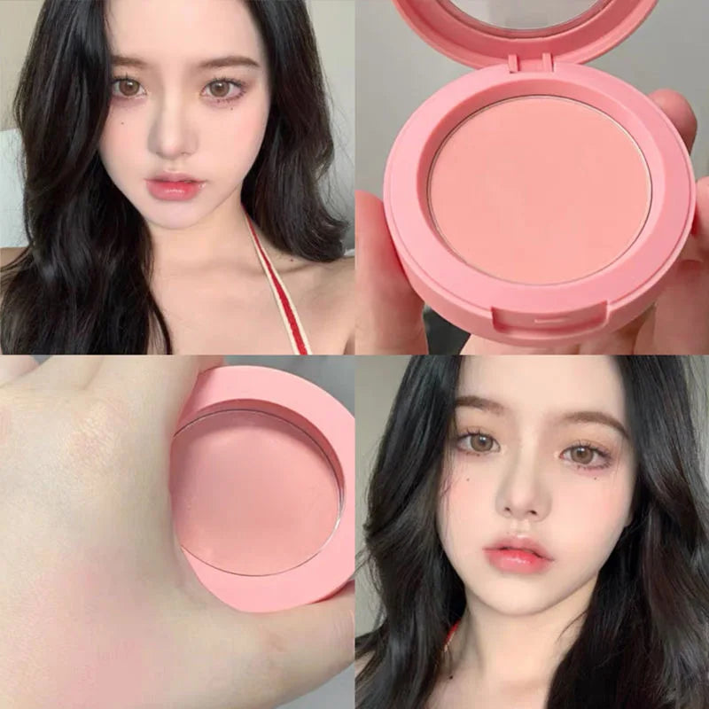 Blush poudre monochrome – Waterproof et longue tenue, teinte pêche/orange, texture douce et veloutée – Fini mat naturel