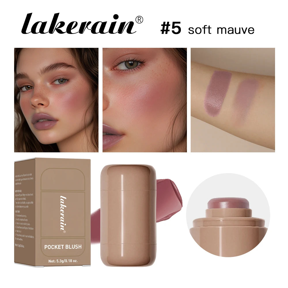 Blush stick 3 en 1 – Waterproof et anti-transpiration, texture crémeuse et soyeuse – Illumine le teint pour un maquillage naturel