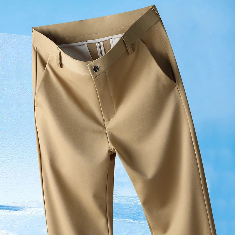 Pantalon d’Été Homme 29-42 – Léger, Coupe Droite, Extensible, Sans Repassage, Tissu Doux et Rafraîchissant