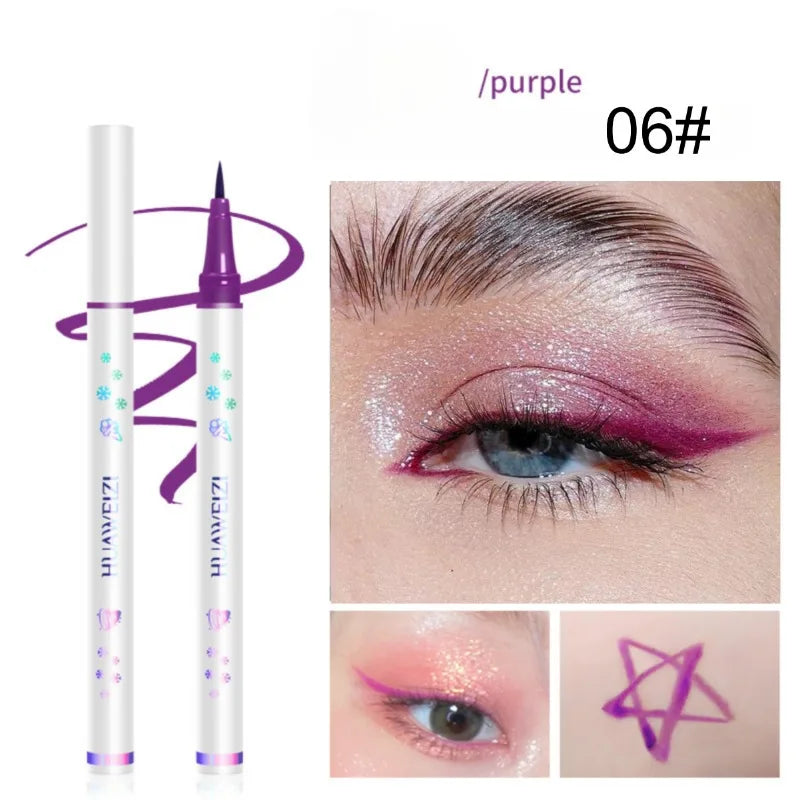 Eyeliner liquide blanc, imperméable et résistant à l'huile, sans taches, stylo ver à soie, vente en gros, Eyeliner marron de couleur Ultra-fin