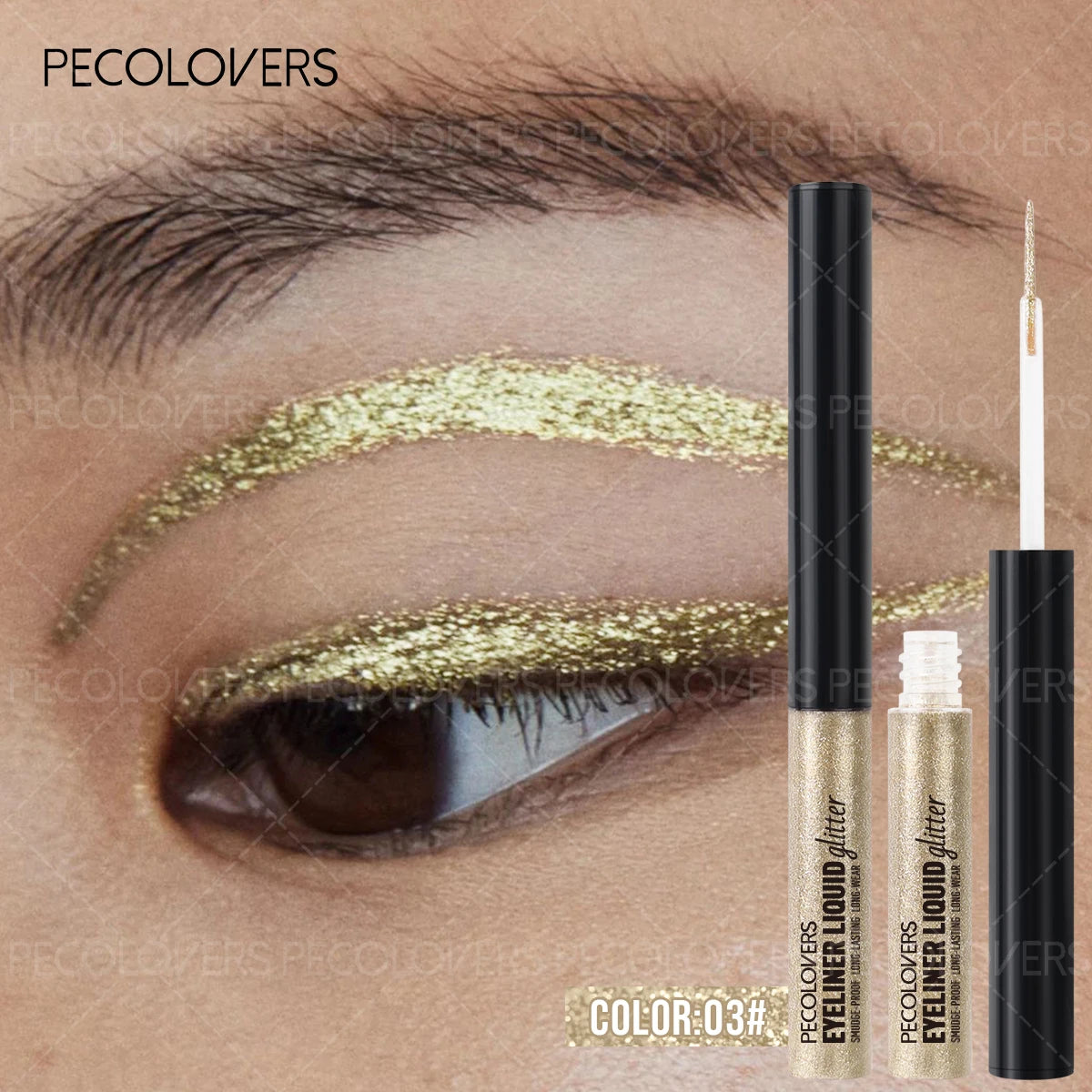 1 crayon pour les yeux liquide effet diamant, pailleté, waterproof, longue tenue, couleur argentée, facile à appliquer, maquillage coréen