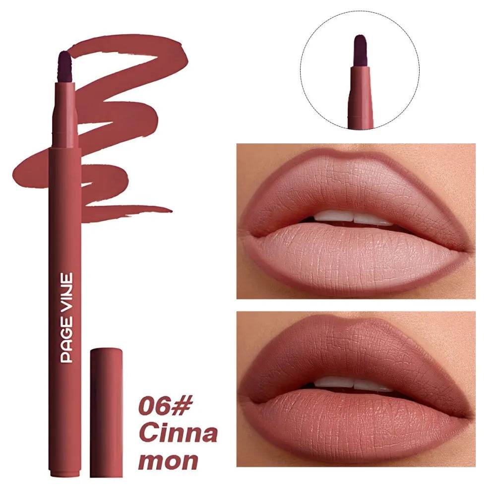 Crayon à Lèvres Velours Marron – Nude Mat, Waterproof, Anti-Transfert, Contour Cerise Rouge, Maquillage des Lèvres pour Femmes