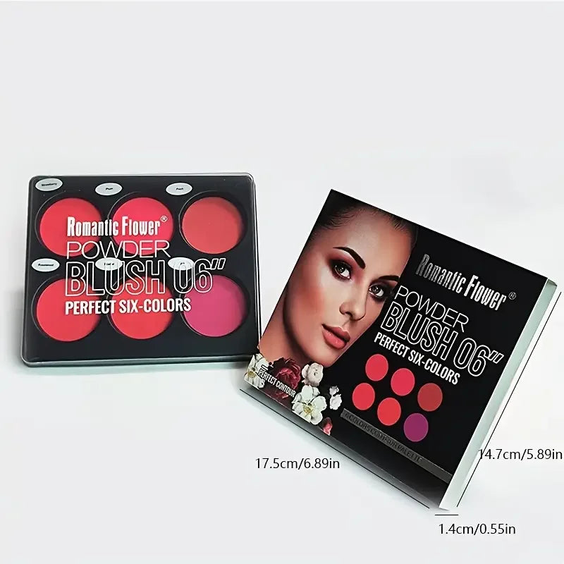 Palette de blush 6 couleurs – Grande palette pour contour naturel et maquillage, ombre à paupières, finition mate – Maquillage longue tenue et correcteur