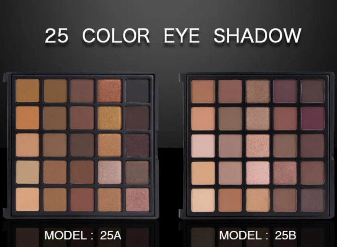 **« Palette fards à paupières 25 couleurs – Nude, tons terre, métallique, pailleté et mat »**