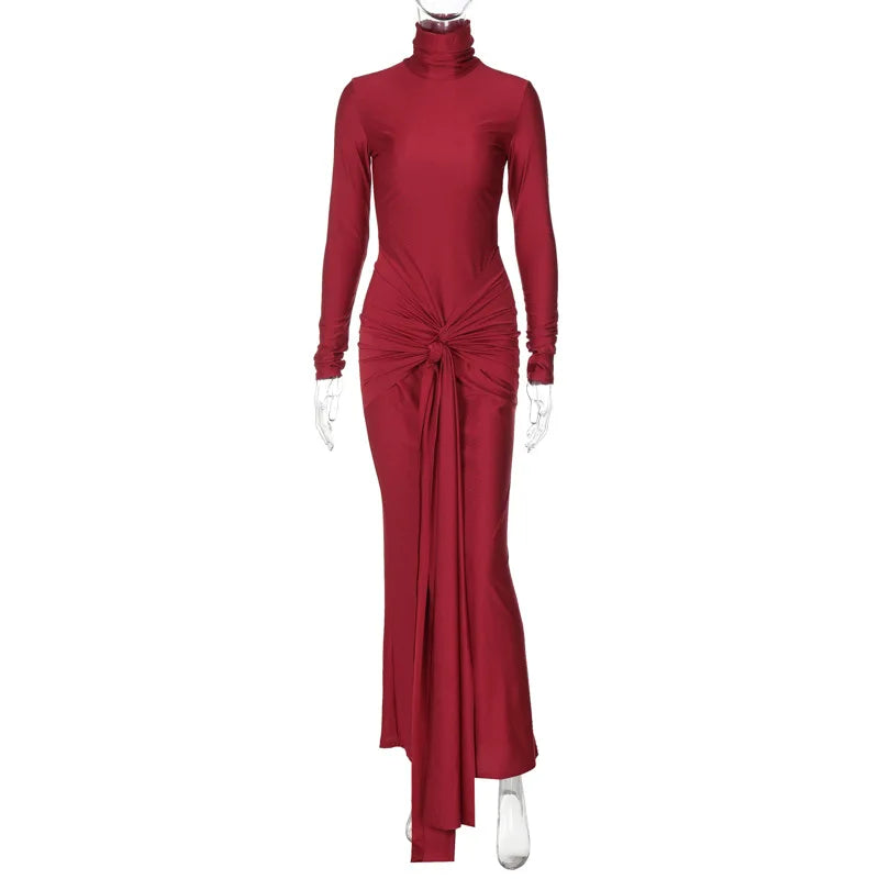 Robe Longue Femme Sexy à Col Montant – Sans Manches, Coupe Slim