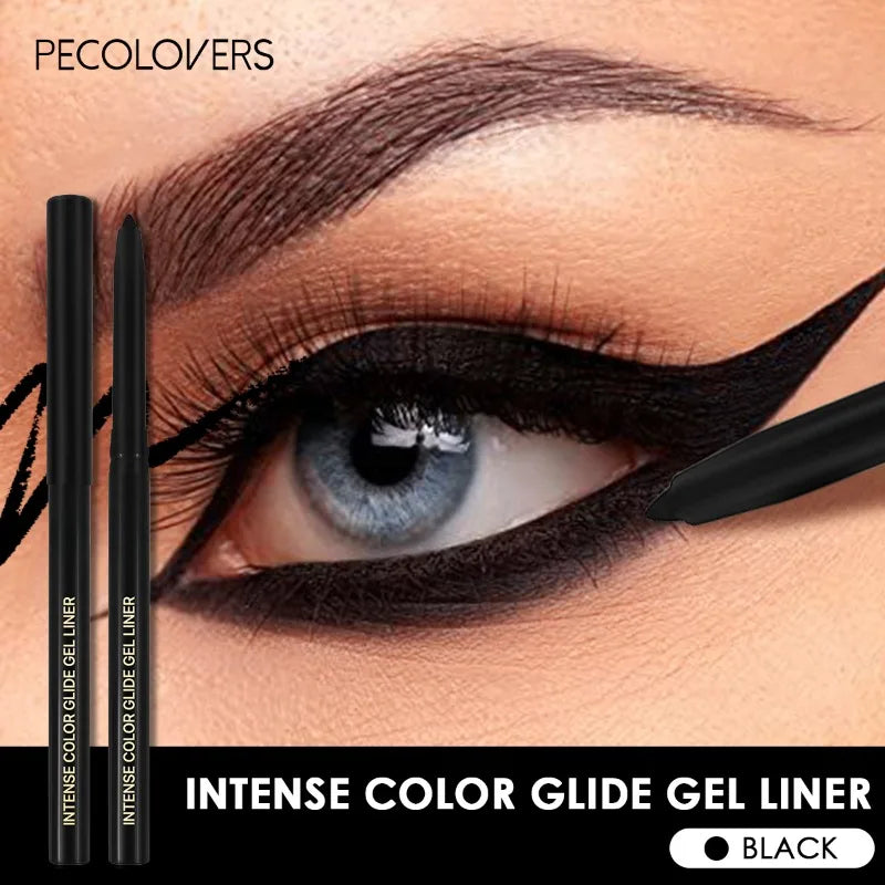 5 PCS Crayons Gel Eyeliner Noir Étanches – Tenue Longue, Effet Naturel, Facile à Porter, Mat, Séchage Rapide, Anti-Bavure, Maquillage des Yeux