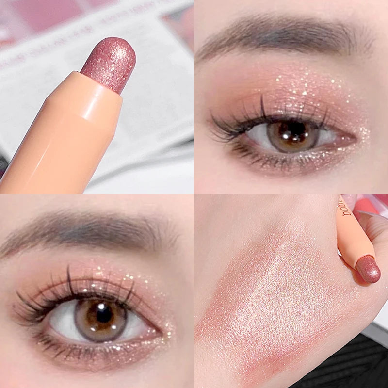 Crayon ombre à paupières pour le contour des yeux, crayon ombre à paupières nacré non baveux, bâtonnet illuminateur