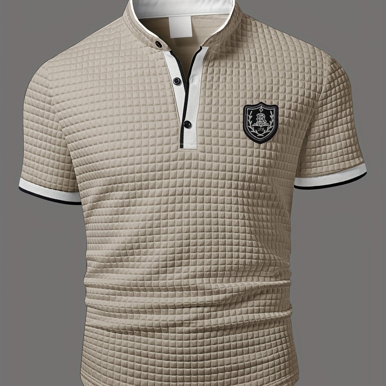 Men's Lightweight Moisture-Wicking Short Sleeve Shirt - Breathable Stretch Fabric, Henley Neck Casual Button-Up for Gym, Summer Outings & Parties (White)