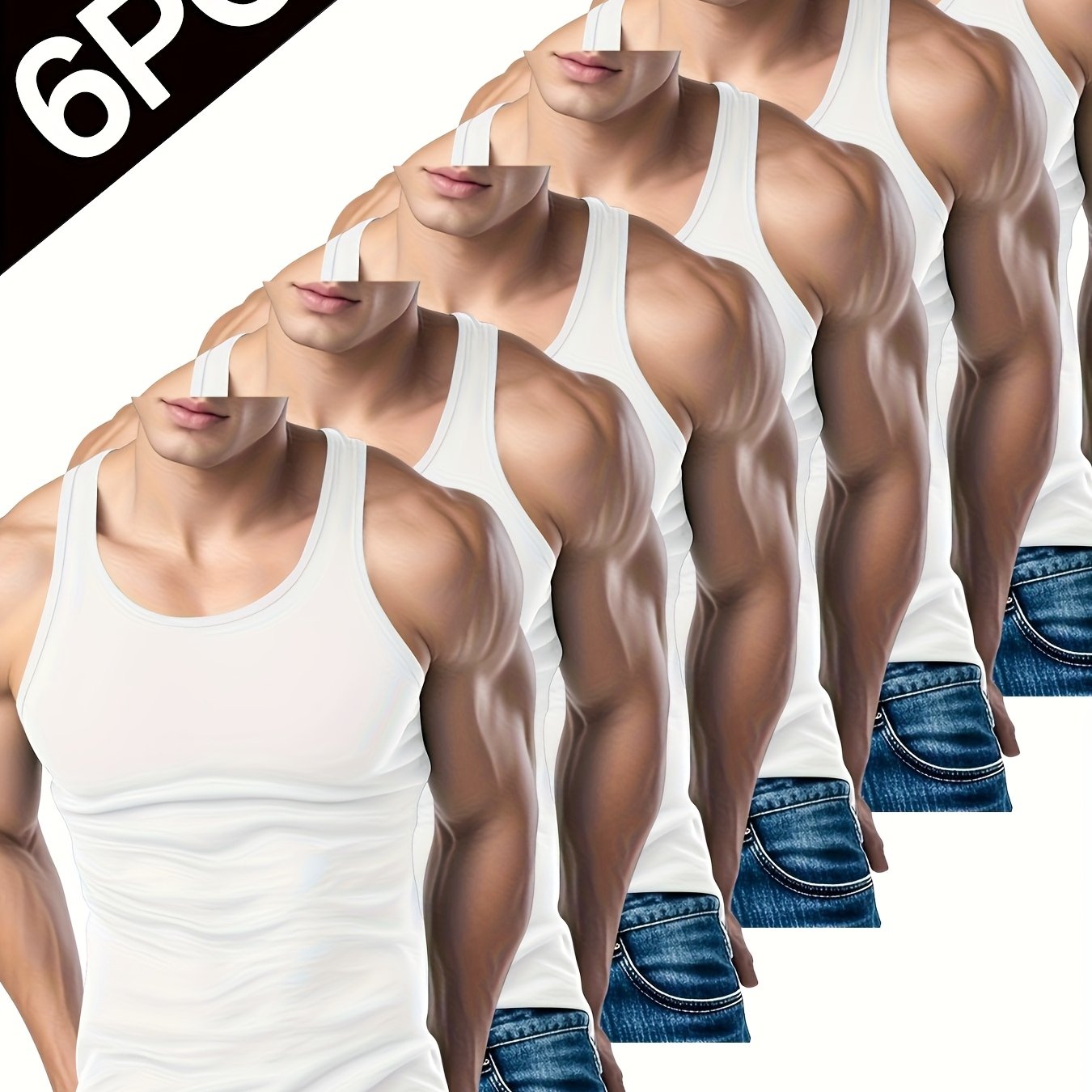 Lot de 6 Débardeurs Homme – Printemps/Été