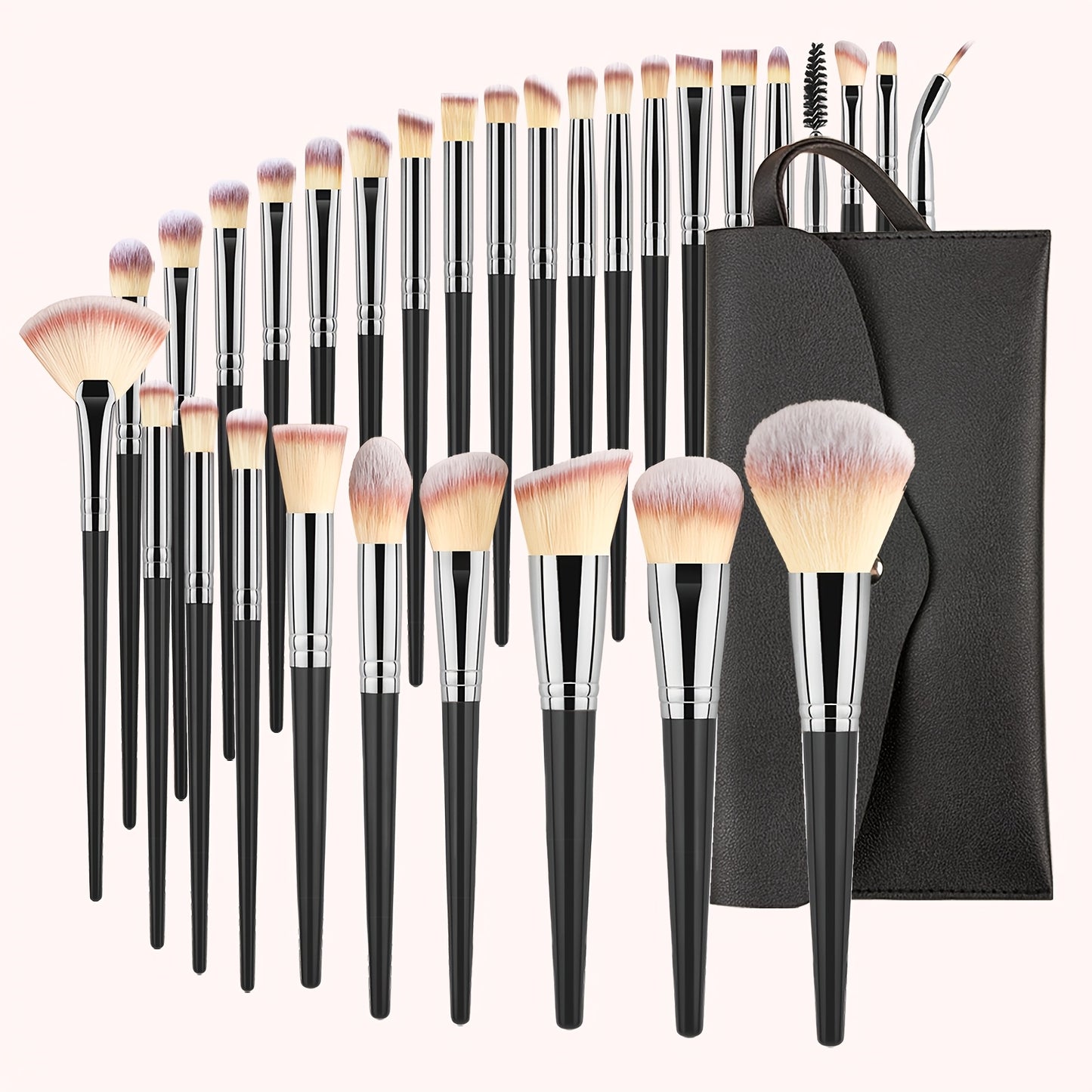 Set 30 Pinceaux Maquillage – Nylon & Trousse de Rangement