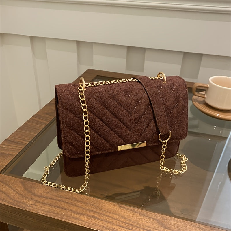 Sac mini carré chic pour femmes – Style rétro, épaule simple et unique, léger avec chaîne métallique, idéal pour quotidien et déplacements