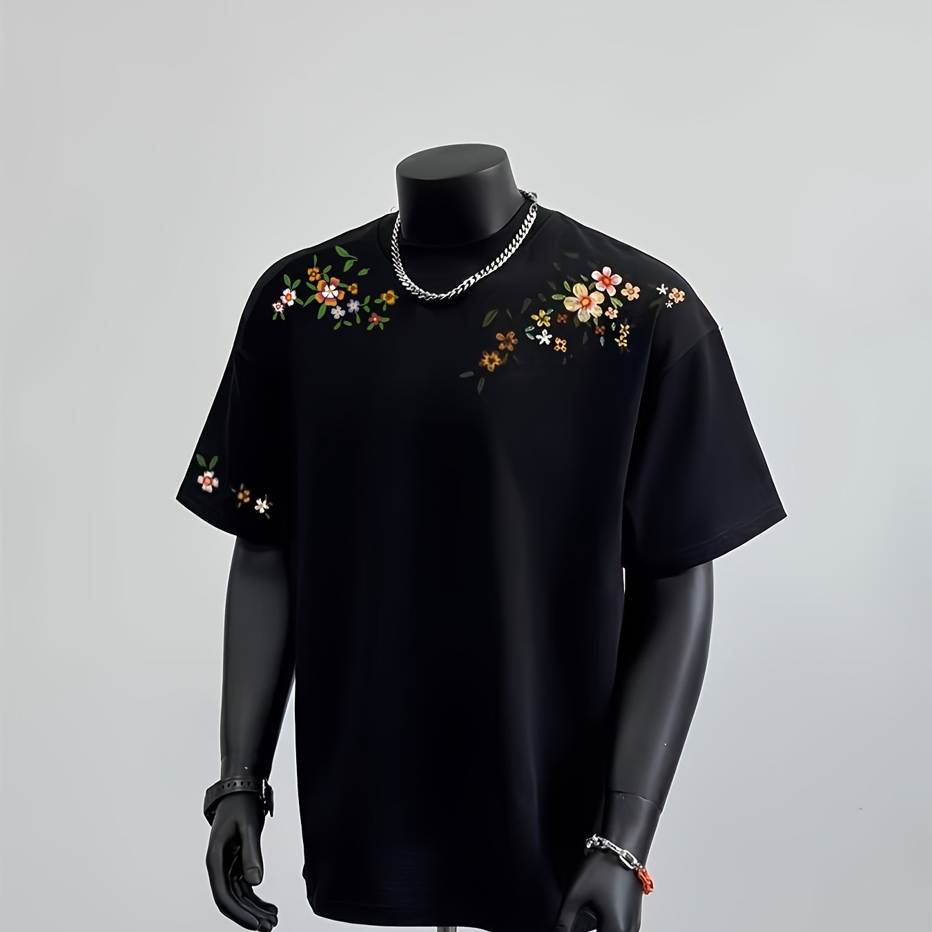 Men&Apos;S Floral Print T-Shirt - Casual Summer Short Sleeve Tee with Vibrant Floral Design, Round Neck, Lightweight & Breathable for Casual Attire, Everyday Tshirt | Floral Print Tee | Comfortable Fit, T Shirt