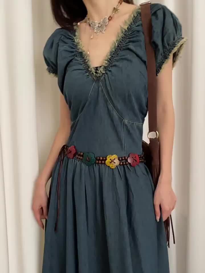 Ceinture bohème à perles et fleurs pour femmes – Parfaite pour sorties en soirée, tenues décontractées, fêtes et trajets quotidiens