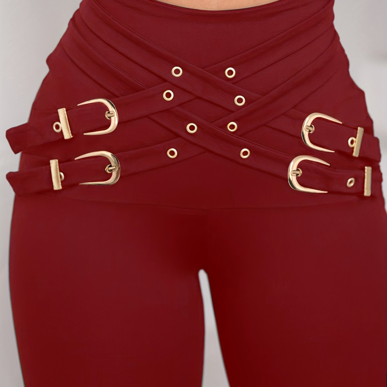 Pantalon Taille Haute – Décor Boucle Croix