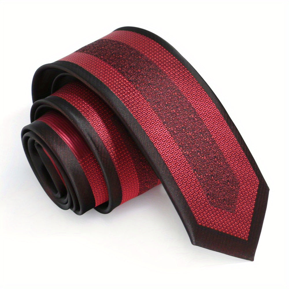 Cravate Slim Homme – Élégante pour Bureau, Mariage et Soirées, Rayée, Tissu Durable, Formelle et Décontractée