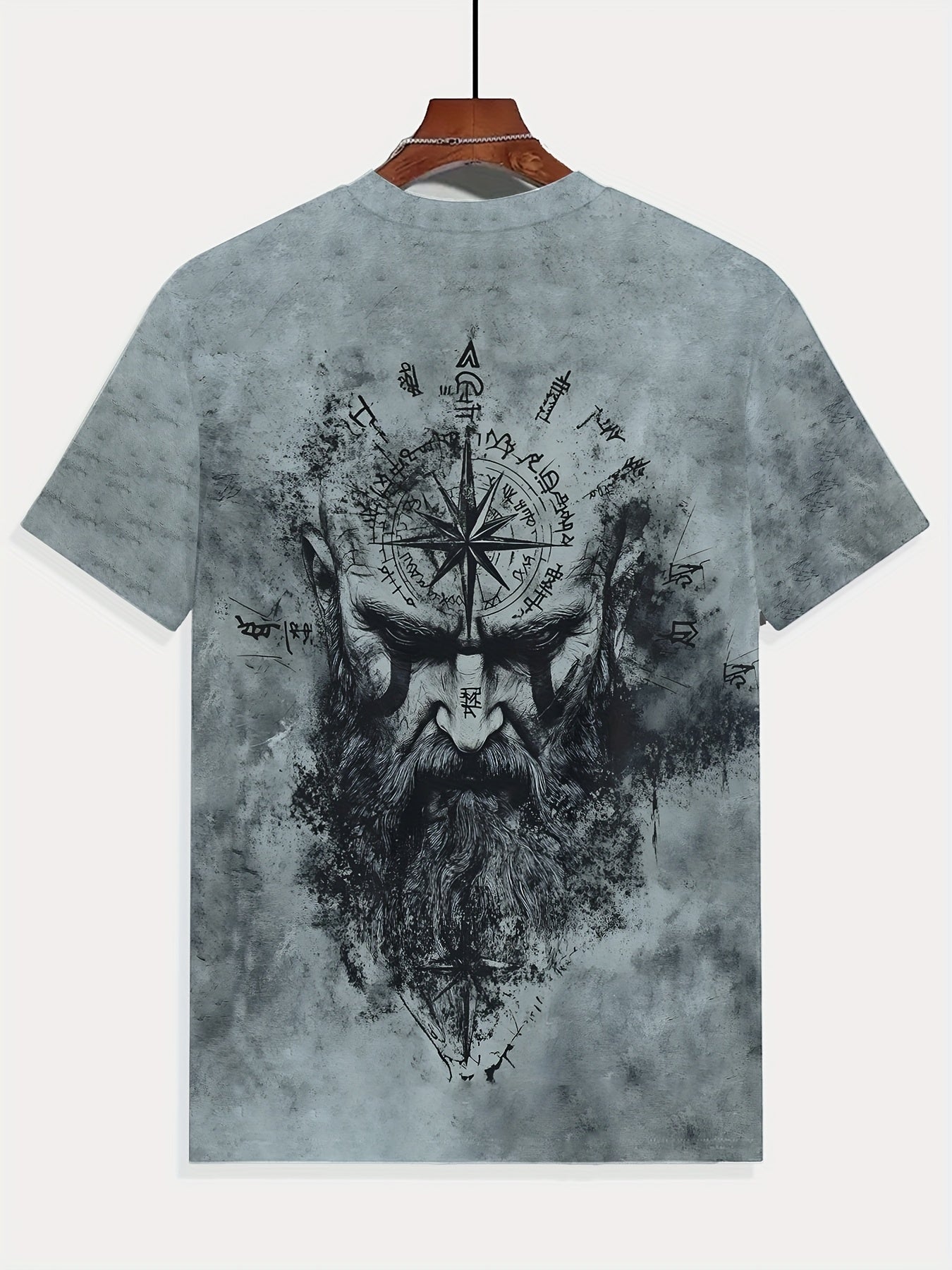 Men's Summer Short Sleeve T-Shirt with Digital Print for Man & Pattern - Breathable Casual & Outdoor Wear, Wrinkle-Resistant Round Neck Tee for, Gym, Travel - / Sizing (Regular Fit) - Easy-Care Machine Washable